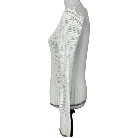 Rag & Bone Women's White Keyhole Crew Neck Stretch‎ Designer Knit Sweater S/C34 - Picture 5 of 15